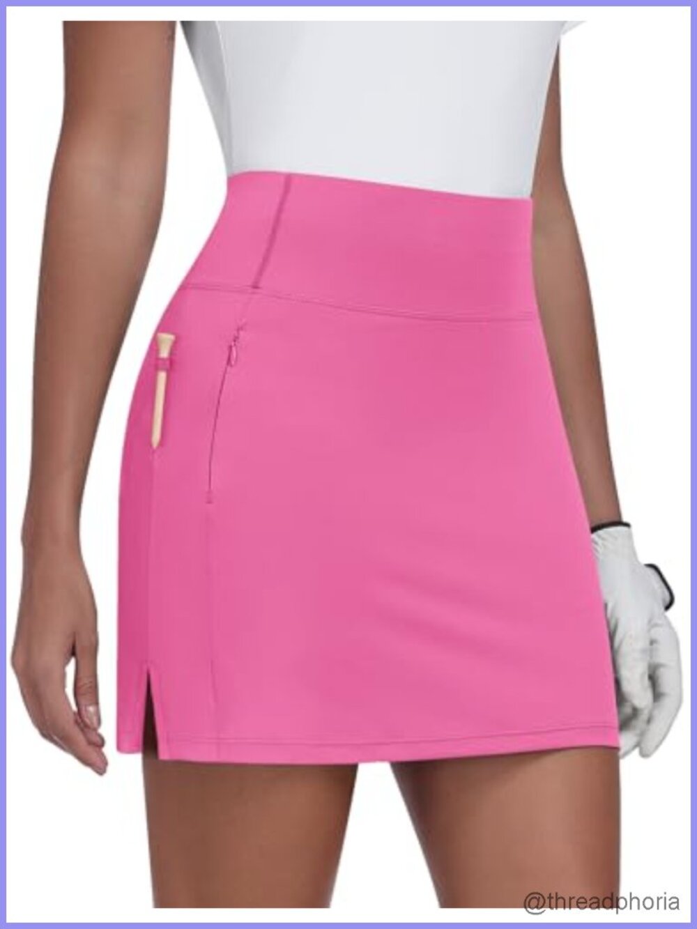 Women's Golf Skirts with Zipper Pockets, High Rise Skort with Integrated Shorts